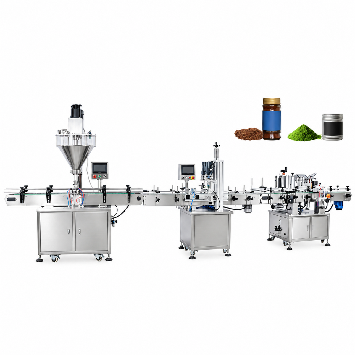 ZONESUN ZS-FAL180P9 Powder Filling Capping Labeling Line for Bottles