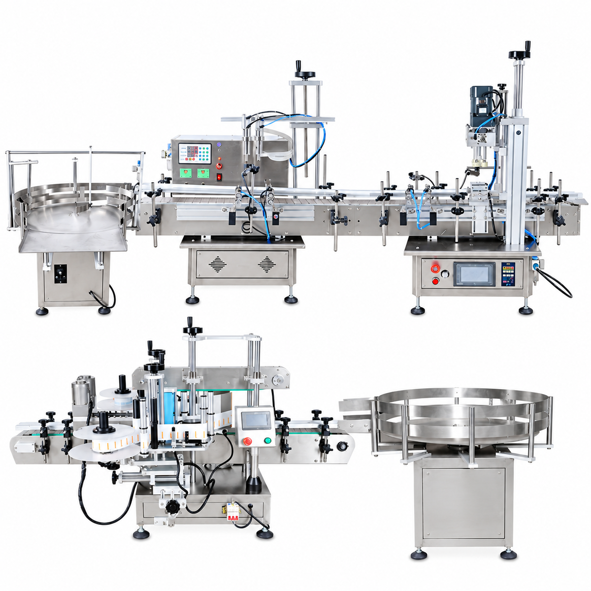 ZONESUN Small Automatic Bottle Filling Capping and Labeling Line
