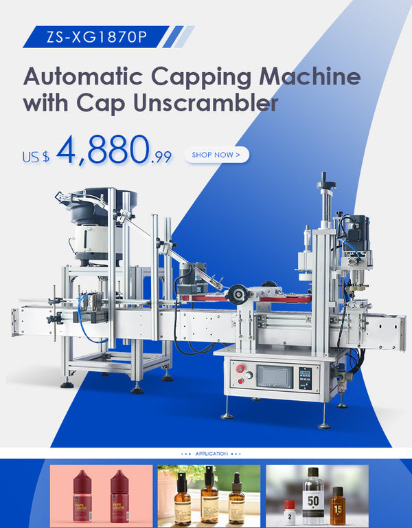 ZONESUN ZS-XG1870P AUTOMATIC CAPPING MACHINE WITH CAP UNSCRAMBLER PRODUCTION LINE