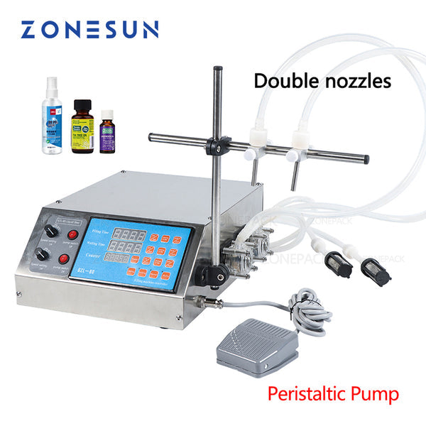 ZONESUN ZS-YTPP2T 2 Nozzles Peristaltic Pump Small Bottle Liquid Filling Machine