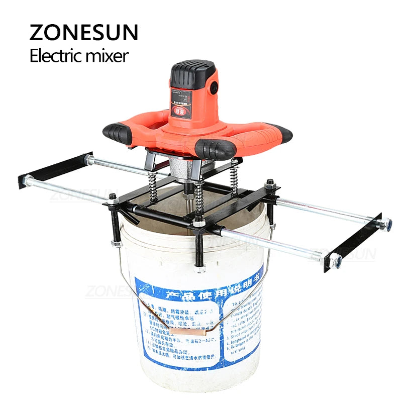 ZONESUN  Electric Cement Mixer Stirrer Adjustable 6-Speed Handheld Concrete Mixer for Mortars Paint Mud Grout