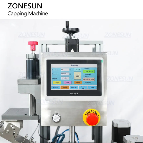 ZONESUN ZS-XG05 Automatic Servo Motor Round Jam Capping Machine with Cap Elevator