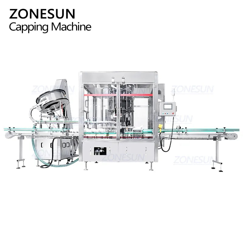 ZONESUN ZS-XG440Q Automatic 8 Heads High Speed Rotary Capping Machine With Vibrator