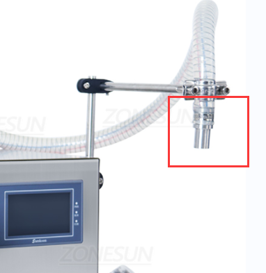 ZONESUN ZS-G25A Semi-automatic High Flow Rate Magnetic Pump Corrosive  Liquid Filling Machine - Filling Nozzle