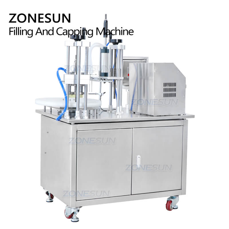 ZONESUN ZS-AFC6 Rotary Automatic Pocket Perfume Press Monoblock Filling Capping Machine