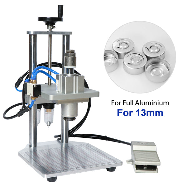 ZONESUN 13/15/20mm Pneumatic Penicillin Bottle Aluminum Plastic Capping Machine - Full aluminum / 13mm