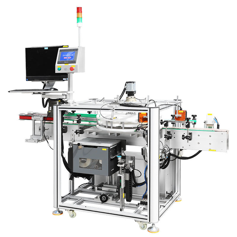 ZONESUN ZS-512F Automatic Bottom Labeling Machine with Real-Time Printing and RFID Verification