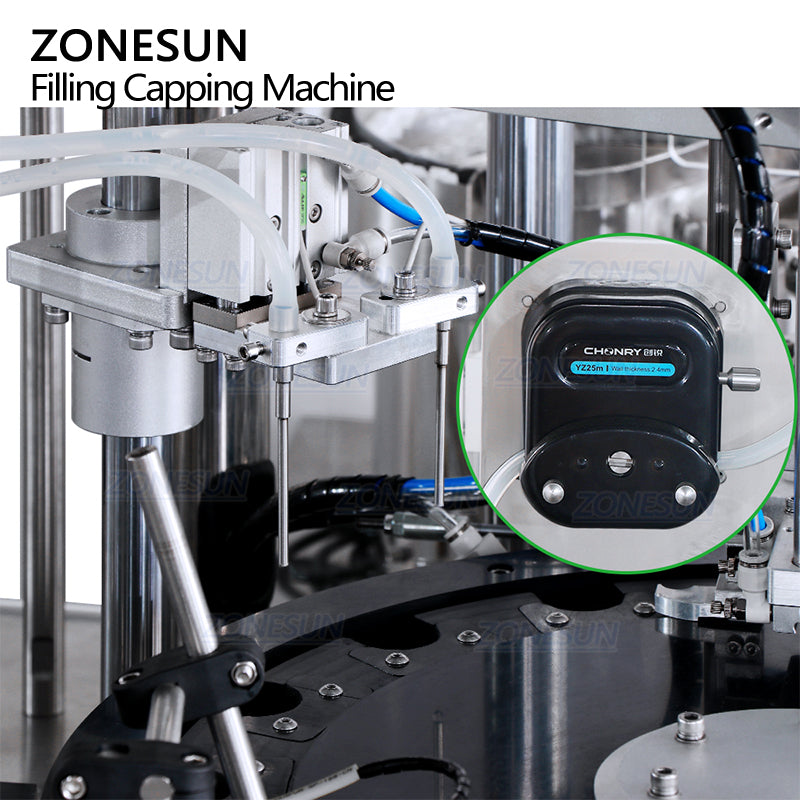 ZONESUN ZS-AFC28A Monoblock Automatic Peristaltic Pump Filling Capping Machine For Perfume Essential Oil Car Diffuser Small Irregular Bottle