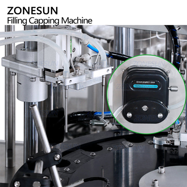 ZONESUN ZS-AFC28A Monoblock Automatic Peristaltic Pump Filling Capping Machine For Perfume Essential Oil Car Diffuser Small Irregular Bottle