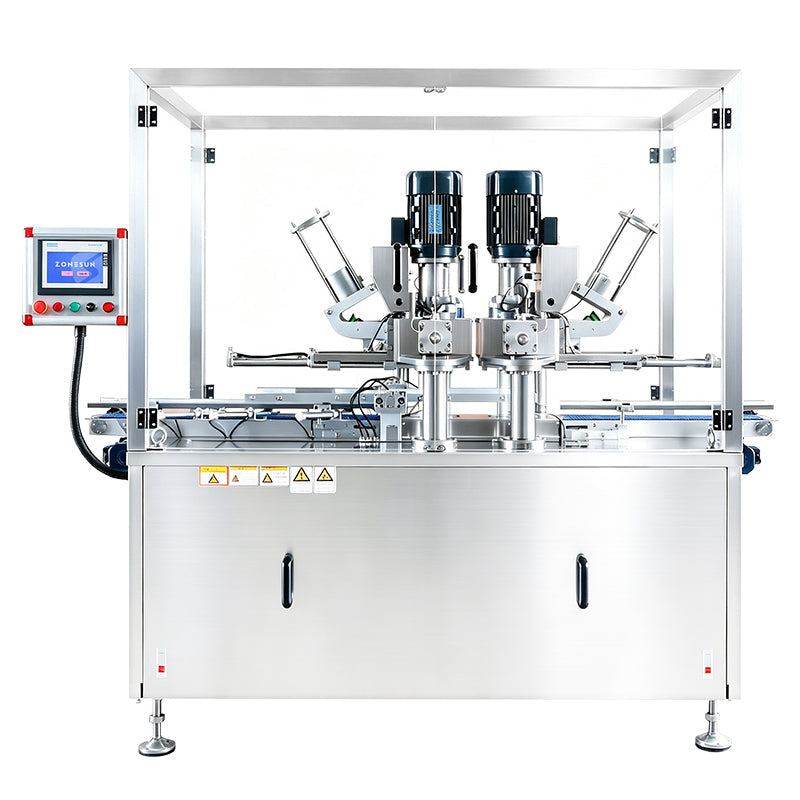 ZONESUN ZS-AFK120 Automatic Double-Head Vacuum Can Seamer with Lid Feeding System