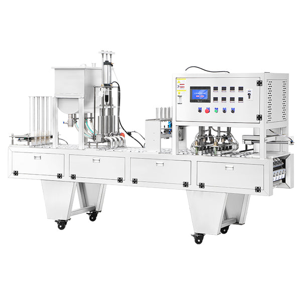 ZONESUN ZS-AFS01P Automatic 4-Head Cup Filling and Sealing Machine for Yogurt Pudding Jelly Sauce and Liquid Food Packaging