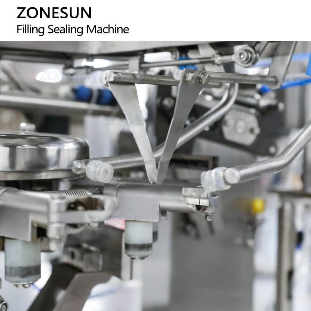 ZONESUN ZS-AFS08K6 Compact Multi-head Granular Fertilizer Weighing Filler Pet Dental Chew Cubes Premade Pouch Granule Packing Machine