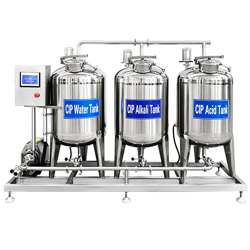 ZONESUN ZS-CIP500 Series Automatic CIP Cleaning System with 3 Tanks for Food Beverage Processing
