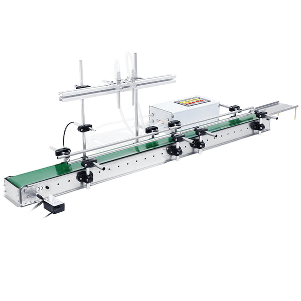 ZONESUN ZS-DPYT200L 2-Head Liquid Filling Machine with Long Conveyor