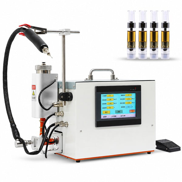 ZONESUN ZS-EL100R liquid filling machine with realistic application samples on a white background