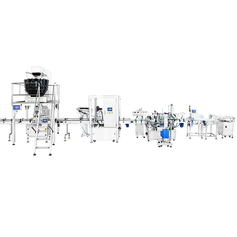 ZONESUN ZS-FAL180G7 Automatic Powder Spices Coffee Production Line Bottle Filling Capping Labeling Weighing Equipment