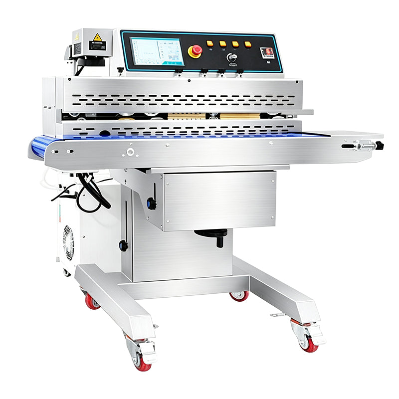 ZONESUN ZS-FR100LC Continuous Band Sealer with UV Laser Coding Bag Sealing Machine
