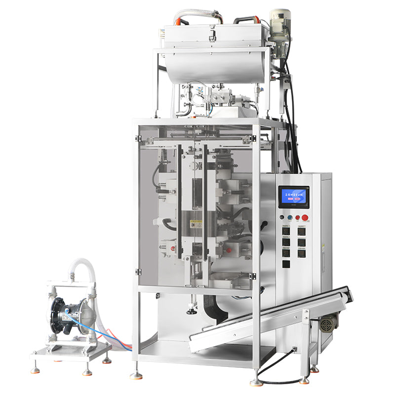 ZONESUN ZS-FS500Y-2 Full Automatic Double Lane 4 Sides Paste Bag Filling Sealing Machine