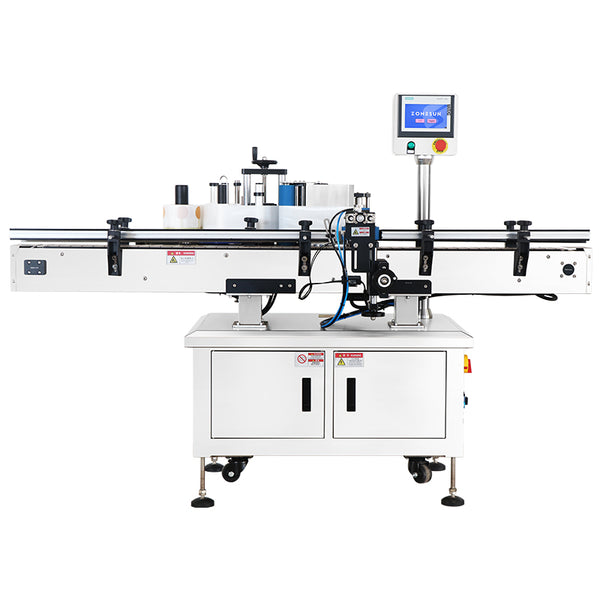 Automatic Round Bottle Cap & Body Labeling Machine