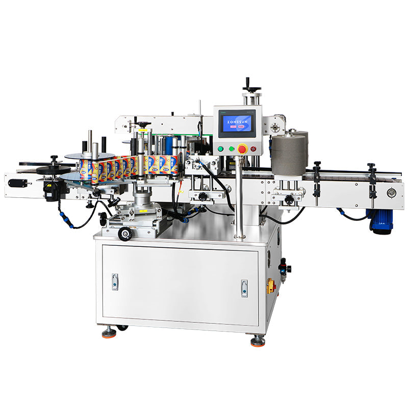 ZONESUN ZS-TB300L Automatic Double Side Labeling Machine Round Square Flat Bottle Labeler