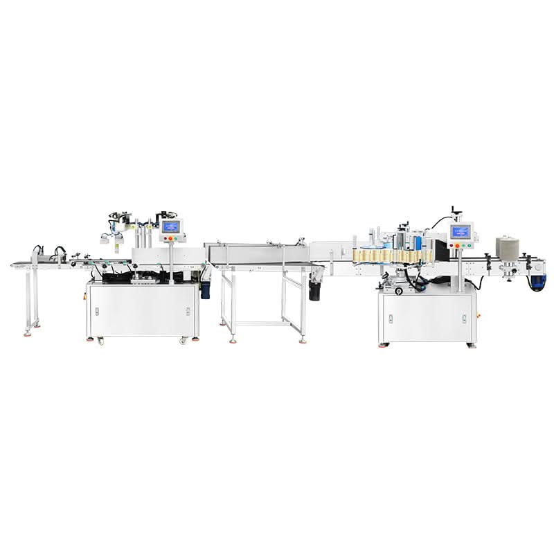 ZONESUN ZS-TB70DM Dual-Lane Automatic Bag Palletizing & Bundle Labeling Machine with Twin Conveyors and Robotic Arms