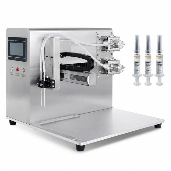 ZONESUN ZS-YTXY2Z ceramic pump small-dose liquid filling machine with cosmetic container examples on a white background