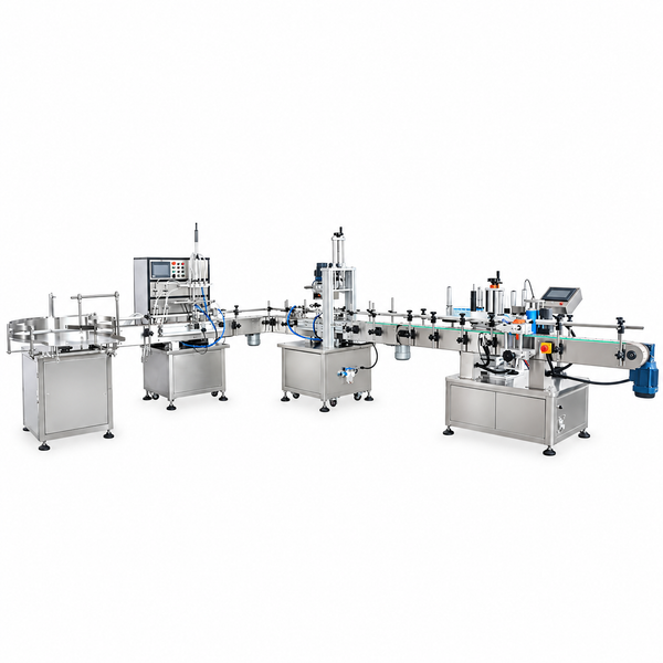 ZONESUN 4 Nozzles Liquid Filling Capping And Round Bottle Labeling  Production Line