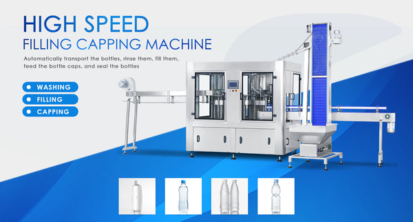 ZONESUN ZS-AFC883 LIQUID BOTTLE RINSING FILLING CAPPING PRODUCTION LINE
