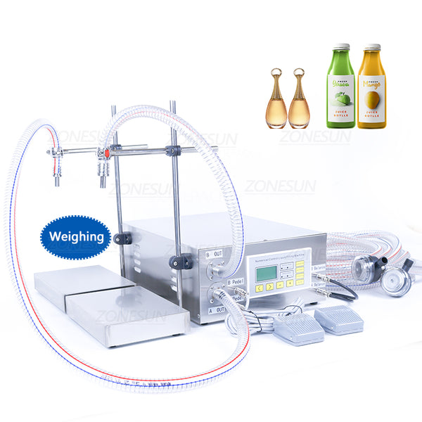 ZONESUN ZS-DP622W Dual-Nozzle Diaphragm Liquid Weighing Filling Machine 20kg
