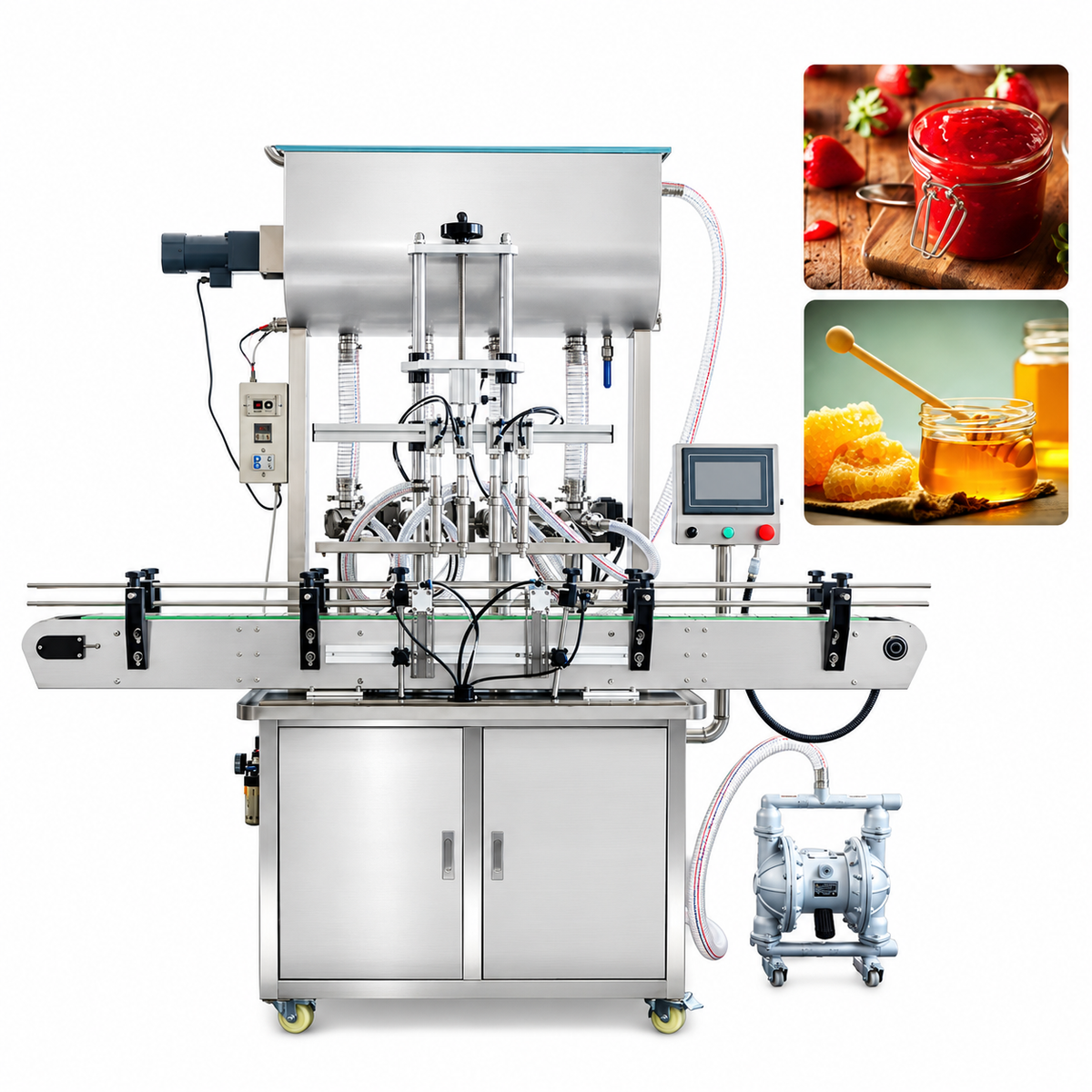 ZONESUN ZS-YT4T-4PM Paste Filling Machine with Heating & Mixing Function