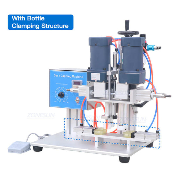 ZONESUN ZS-XG6100 Tabletop Four-Wheel Spindle Capping Machine for 20–50mm Caps