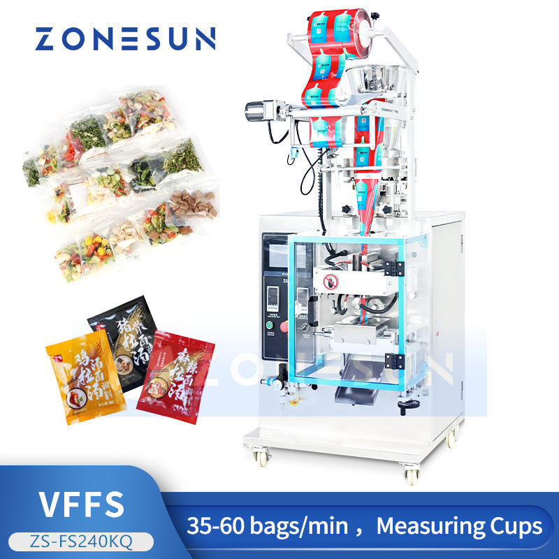 ZONESUN ZS-FS240KQ Automatic Granule Drink Sachet Weighing Filling Sealing Packing Machine VFFS Packaging Equipment