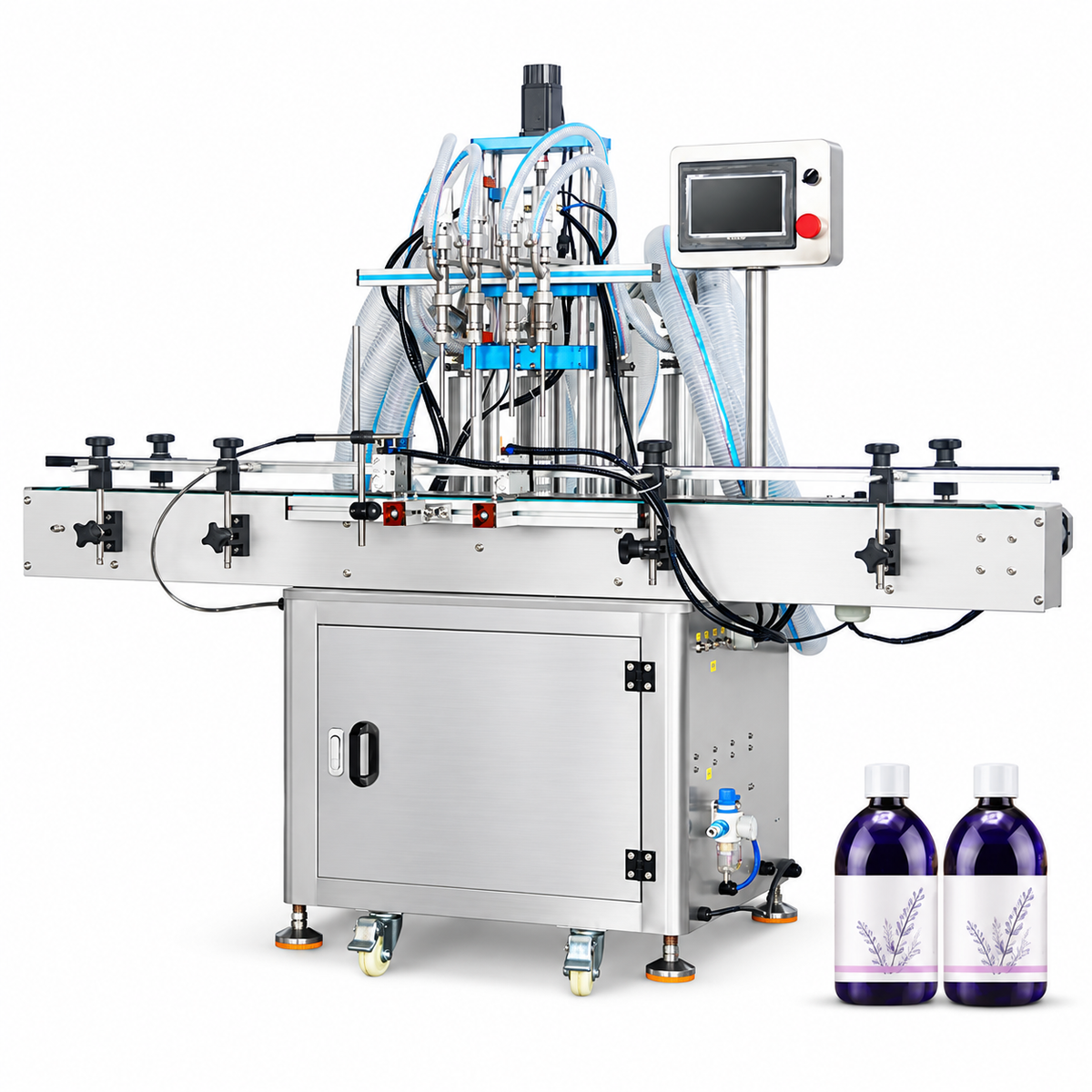 ZONESUN ZS‑SV4HS 4‑Head Servo Piston Liquid Filling Machine PLC Control
