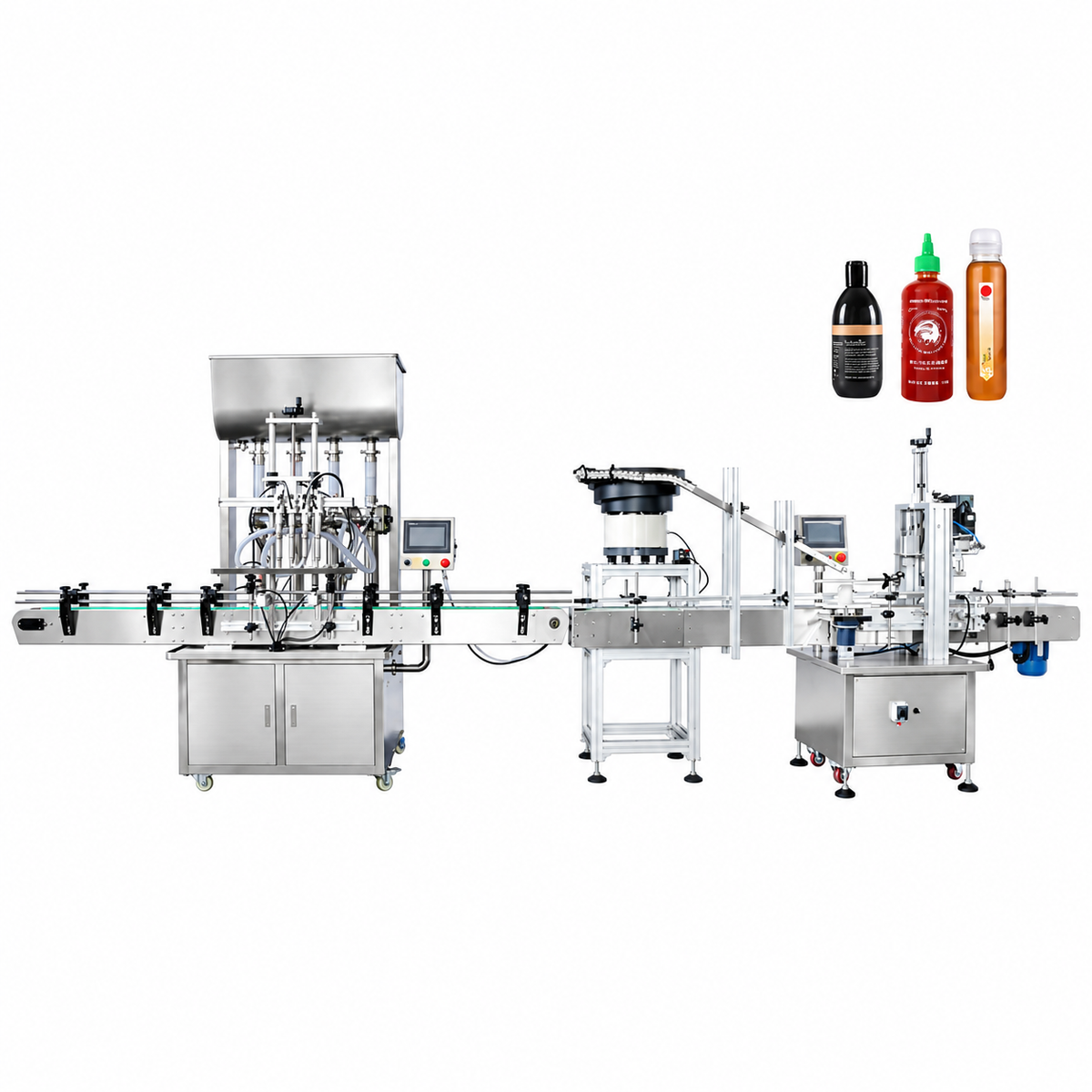 ZONESUN ZS-FAL180A7 Paste Liquid Filling Capping Line with Cap Feeder