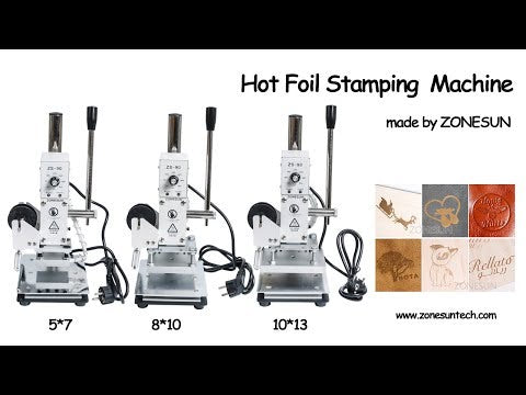 ZONESUN 110V/220V Manual Hot Foil Stamping Marking Machine Leather PVC Printer