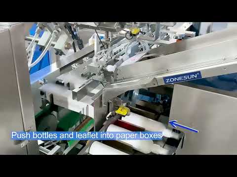 ZONESUN ZS-MSZH50N Automatic Cartoning Machine with Leaflet Insertion Box Packing Line for Cosmetics Electronics