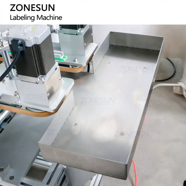 ZONESUN ZS-TB822Y Automatic Front Side & Bottom Side Labeling Machine For Luncheon Meat Round Metal Cans Coemstic Bottle Canned