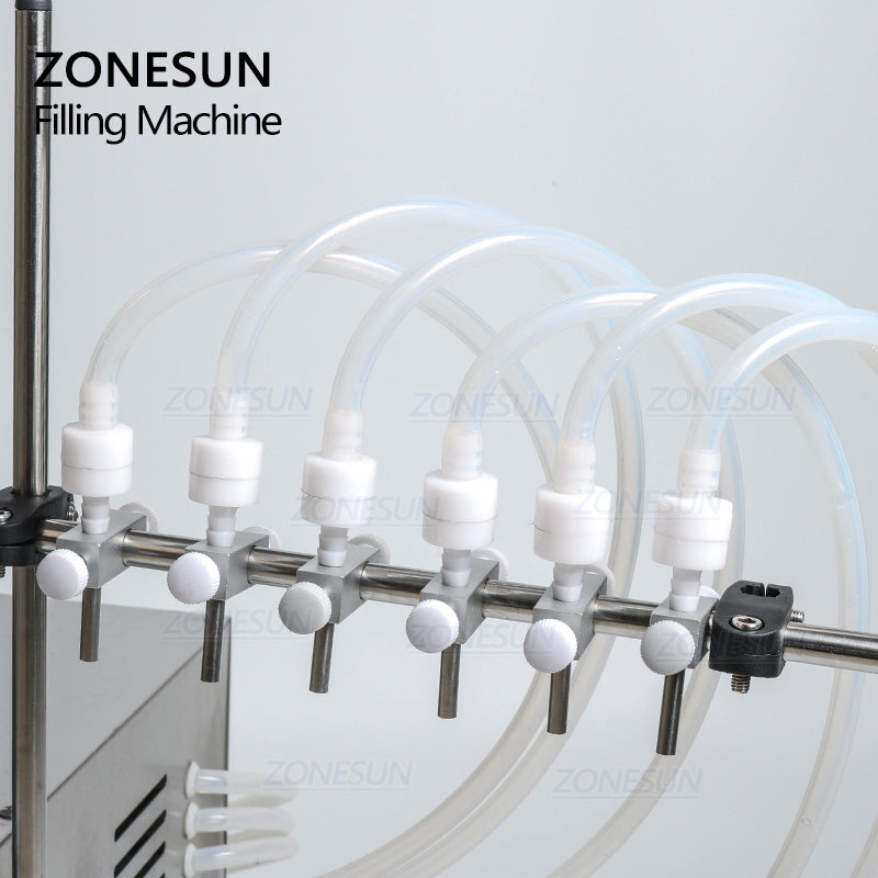 ZONESUN ZS-YTDP6 6 Nozzles Diaphragm Pump Liquid Filling Machine For Perfume Water Juice