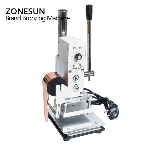 ZONESUN 110V/220V Manual Hot Foil Stamping Marking Machine Leather PVC Printer