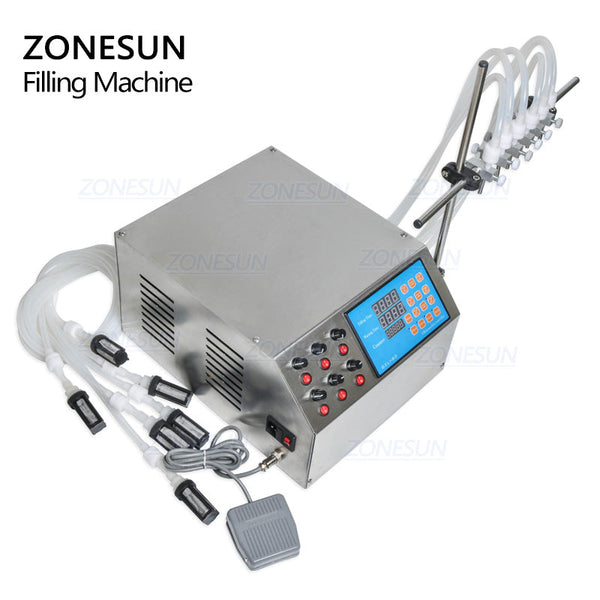 ZONESUN ZS-YTDP6 6 Nozzles Diaphragm Pump Liquid Filling Machine For Perfume Water Juice