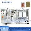 ZONESUN ZS-AFS210V premade pouch vacuum packaging machine with manual product loading, 15-25 bags per minute
