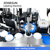 Side labeling system on the ZONESUN ZS-TB700D for compatible round containers