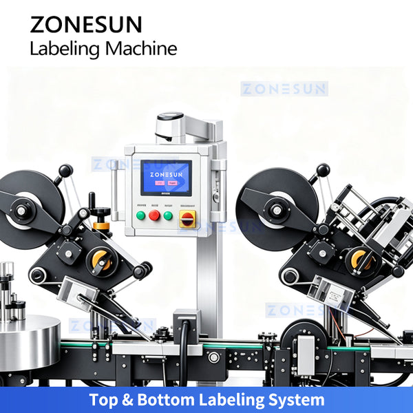 Independent top and bottom labeling heads on the ZS-TB700D