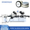 ZONESUN ZS-TB700D automatic top, bottom and side bottle labeling machine with flip-over system, up to 60 bottles per minute