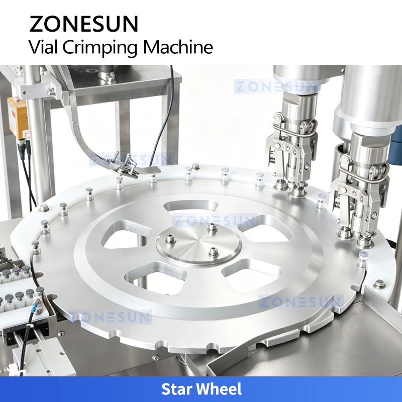 Replaceable vial-positioning star wheel on the ZS-YG100D