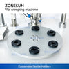 Customized turntable bottle holders position compatible vials beneath the ZS-YG200A crimping head