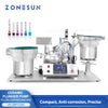 ZONESUN ZS-XBFC25S Automatic Ceramic Pump Liquid Filling Capping Machine with Feeder