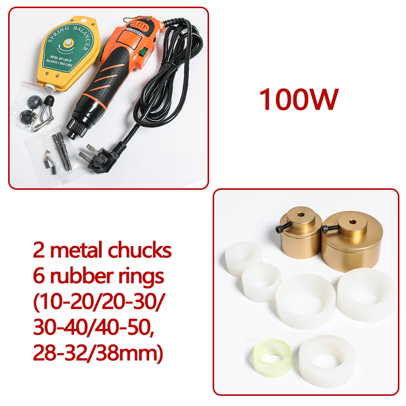ZONESUN Electric Pneumatic Manual Capping Machine Set - 100W Machine / 10-50mm+28-38mm / 110V - 100W Machine / 10-50mm+28-38mm / 220V