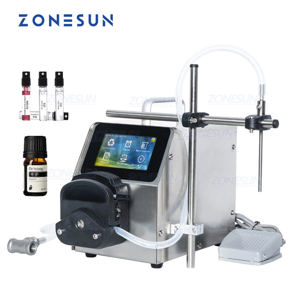 ZONESUN ZS-YTPP6001 1-100ml Máquina de enchimento de líquido com bomba peristáltica semiautomática 