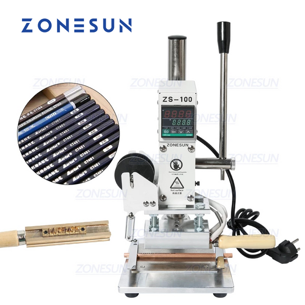 ZONESUN ZS-100A 5x10cm Custom Logo Hot Foil Stamping Machine